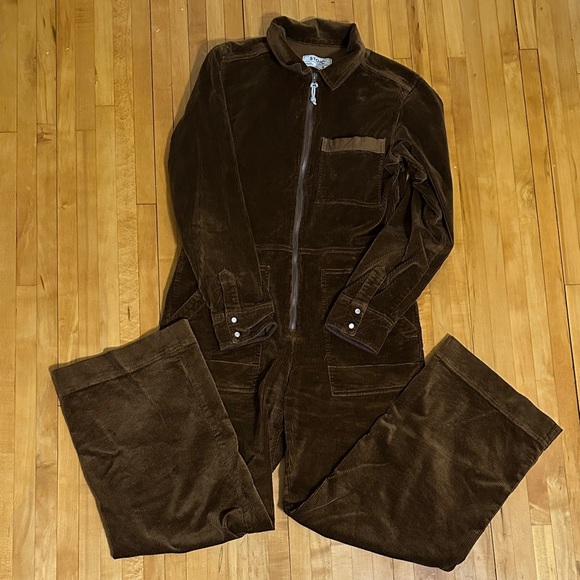 stoic Pants - Stoic Brown Corduroy Jumpsuit | S